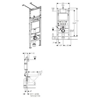 Инсталляция для подвесного унитаза Geberit Duofix UP100 458.125.11.1