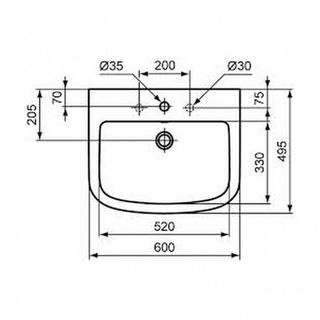 Раковина подвесная Ideal Standard Tempo T056401 (60 см)