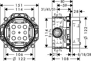 Скрытая часть Hansgrohe Ibox universal 01800180