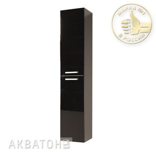 Шкаф-колонна Акватон Мадрид черный глянец левый/правый