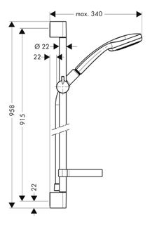 Душевой гарнитур Hansgrohe Croma 100 27774000