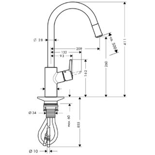 Смеситель для раковины Hansgrohe Talis S Variarc 14872000
