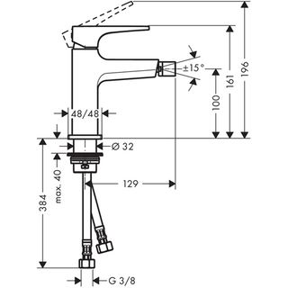 Смеситель для биде Hansgrohe Metropol Loop 74520000