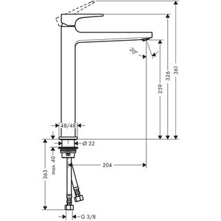Смеситель для раковины Hansgrohe Metropol Loop 260 74512000