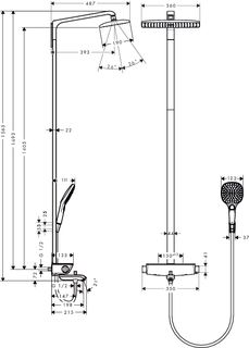 Душевая система Hansgrohe Raindance Select Showerpipe 360 27113000