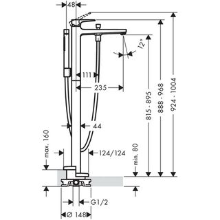 Смеситель для ванны Hansgrohe Metropol Loop 74532000 напольный
