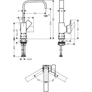 Смеситель для раковины Hansgrohe Metropol Lever 230 32511000