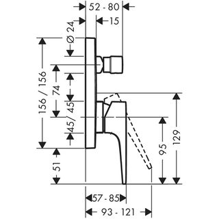 Смеситель для ванны Hansgrohe Metropol Lever 32545000 скрытого монтажа