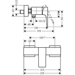 Смеситель для душа Hansgrohe Metropol Lever 32560000