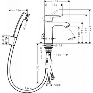 Смеситель для раковины Hansgrohe Metris 31285000