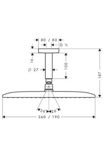 Верхний душ Hansgrohe Raindance Е Air 1jet 360 27381000