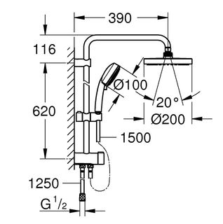 Душевая система Grohe Tempesta New Cosmopolitan System 200 27394002