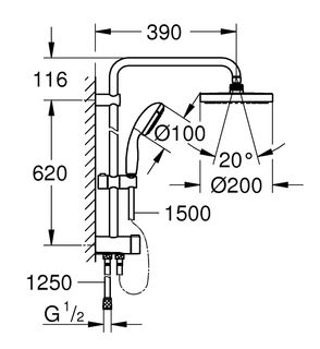 Душевая система Grohe Tempesta New 200 27389002