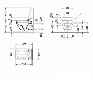 Чаша подвесного унитаза Duravit Vero Air Rimless 2525590000
