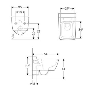 Чаша подвесного унитаза Geberit Xeno² Rimfree 500.500.01.1 (безободковый)