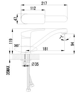 Смеситель для кухни Lemark Shape LM1704C с поворотным изливом