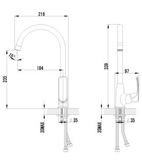 Смеситель для кухни Lemark Shape LM1705C с высоким поворотным изливом