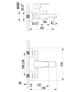 Смеситель для ваанны Lemark Factor LM1612C с коротким изливом