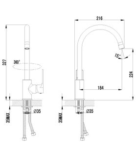 Смеситель для кухни Lemark Grace LM1505C с поворотным изливом