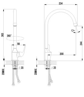 Смеситель для кухни Lemark Advance LM1205C с поворотным изливом