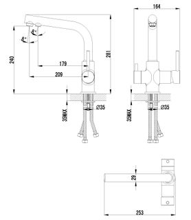 Смеситель для кухни Lemark Comfort LM3061C с подключением к фильтру с питьевой водой