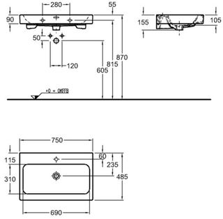 Раковина Geberit iCon 124075000 (75 см)