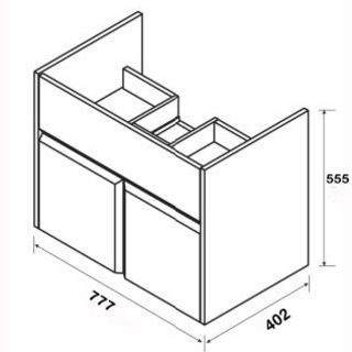 Тумба под раковину Roca Up (ZRU9303012) (80 см) белый глянец
