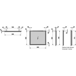 Зеркало Laufen Frame25 4.4740.4.900.144.1 (80 см) без подсветки