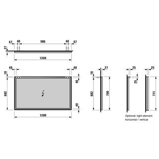 Зеркало Laufen Frame25 (4.4740.7.900.144.1) (120см) без подсветки