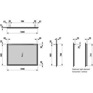 Зеркало Laufen 4.4740.6.900.144.1 Frame25 (100см) без подсветки