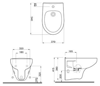 Биде подвесное Sanitana Munique MPBD3 (S10072734900000)