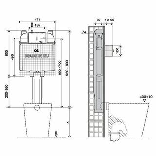 Бачок скрытого монтажа OLI74 Plus 601601 (механика)