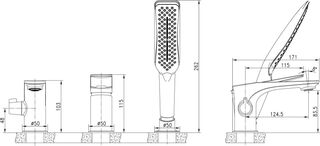 Смеситель для ванны Lemark Allegro LM5945CW на борт