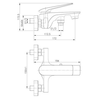 Смеситель для ванны Lemark Allegro LM5914CW