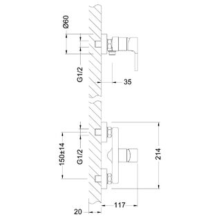 Смеситель для душа Lemark Aura LM0603C