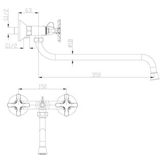 Смеситель для ванны Lemark Duetto LM5751C