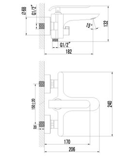 Смеситель для ванны Lemark Melange LM4914CW