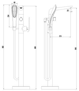 Смеситель для ванны Lemark Melange LM4944CW на пол