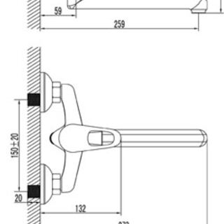 Смеситель для ванны Lemark Omega LM3110C