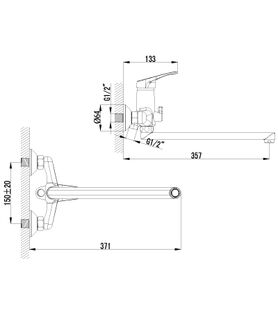 Смеситель для ванны Lemark Omega LM3151C