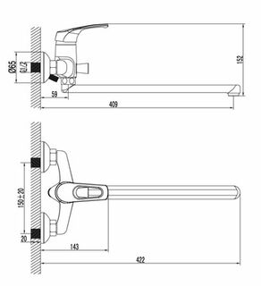 Смеситель для ванны Lemark Omega LM3101C