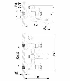 Смеситель для ванны Lemark Partner LM6542C