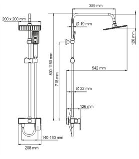 Душевая система WasserKRAFT A17702