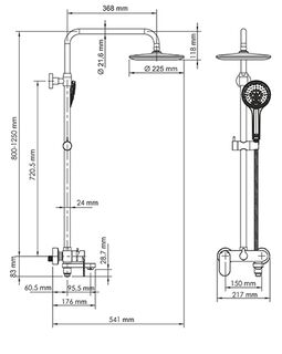 Душевая система WasserKRAFT A17401 черная
