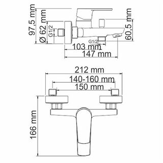 Смеситель для ванны WasserKRAFT Dill 6100