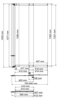 Душевая шторка на ванну WasserKRAFT Main 41S (41S02-80) (80x140)