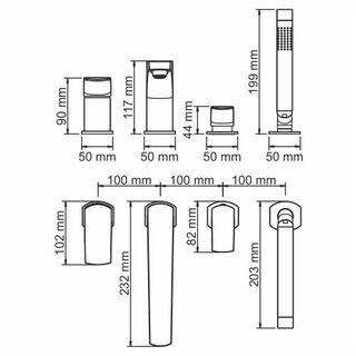 Смеситель на борт ванны WasserKRAFT Salm 2755 (4 отверстия)