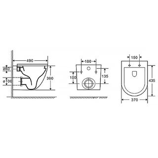 Унитаз подвесной Azario Grado AZ-0046N (безободковый, микролифт)