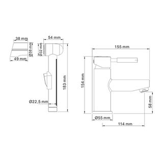 Смеситель для раковины WasserKRAFT Main 4108 с гигиенической лейкой