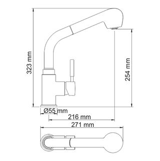 Смеситель для кухни WasserKRAFT Wern 4266 матовый хром